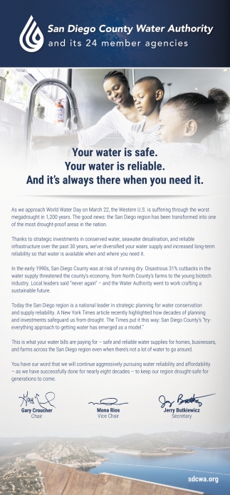 Your Water Is Safe, Your Water Is Reliable