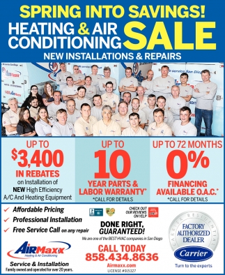 Spring Into Savings! Heating & Air Conditioning Sale