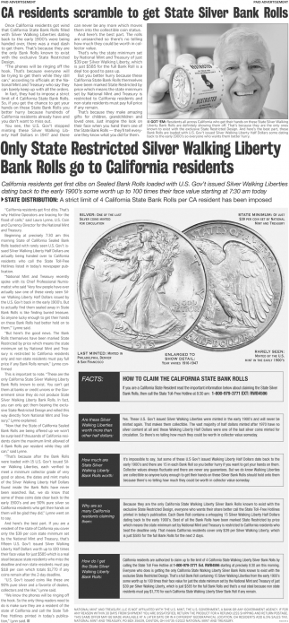 CA Residents Scramble To Get State Silver Bank Rolls