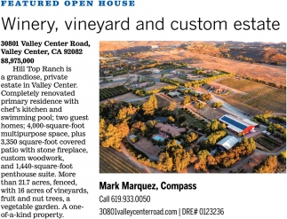 Winery, Vineyard And Custom Estate