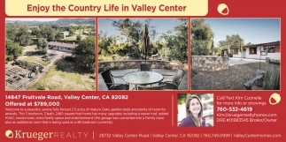 Enjoy The Country Life In Valley Center