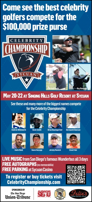 Come See Te Best Celebrity Golfers Compete For The $100,000 Prize Purse