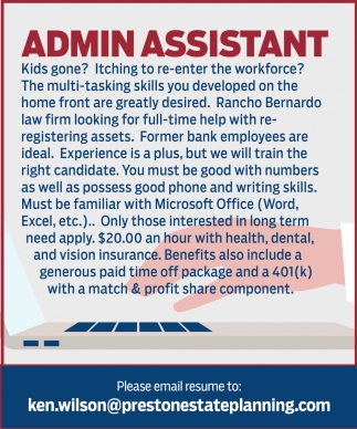 Admin Assistant Job