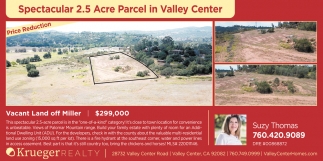 Spectacular 2.5 Acre Parcel in Valley Center