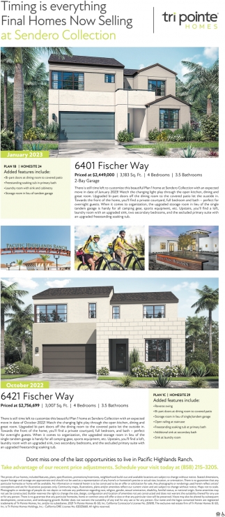 Timing Is Everything Final Homes Now Selling At Sendero Collection