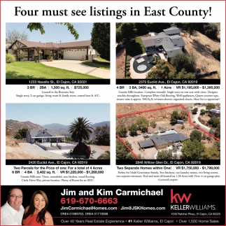 Four Must See Listings in East County