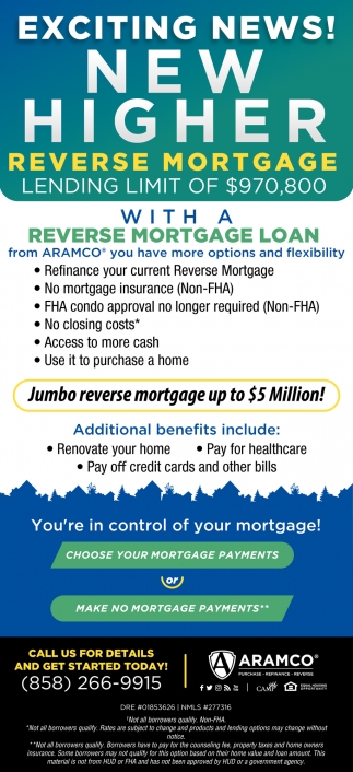 New Higher Reverse Mortgage