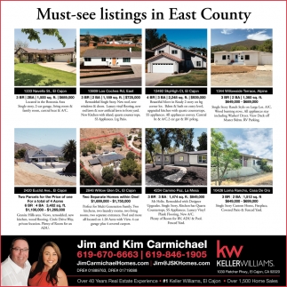 Must-See Listings in East County