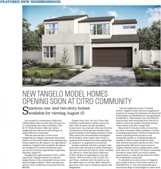 New Tangelo Model Homes Openings Soon At Citro Community