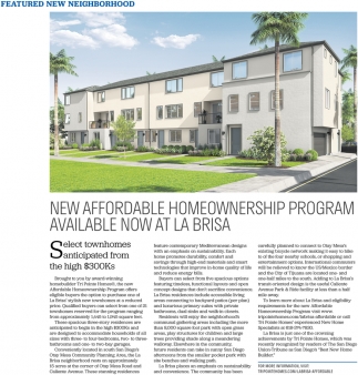 New Affordable Homeownership Program Available Now At La Brisa