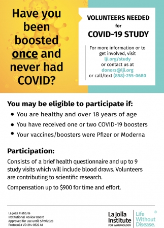 Volunteers Needed for COVID-19 Study