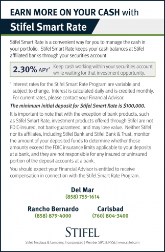 Earn More On Your Cash With Stifel Smart Rate