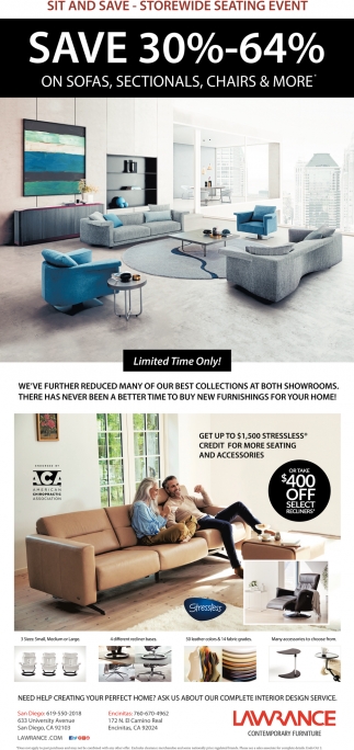 Save 30% - 64% On Sofas, Sectionals, Chair % More
