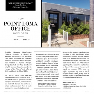 New Point Loma Office Now Open