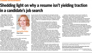 Shedding Light On Why A Resume Isn't Yielding Traction In A Candidate's Job Search