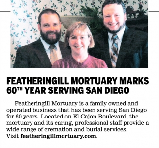 60th Year Serving San Diego