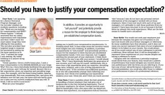 Should You Have To Justify Your Compensation Expectation?