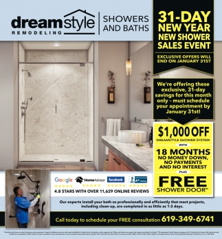 31-Day New Year New Shower Sales Event