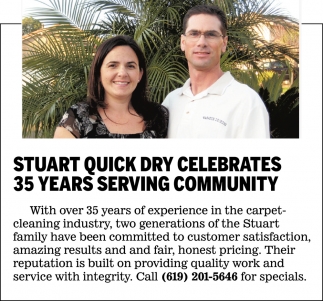Stuart Quick Dry Carpet Cleaning Celebrates 35 Years Serving Community