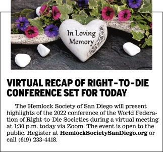 Virtual Recap Of Right-To-Die Conference Set For Today