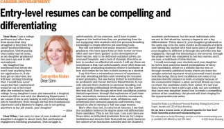 Entry-Level Resumes Can Be Compelling and Differentiating