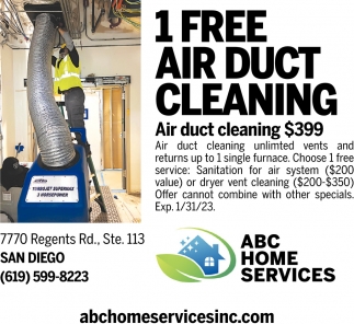 1 Free Air Duct Cleaning