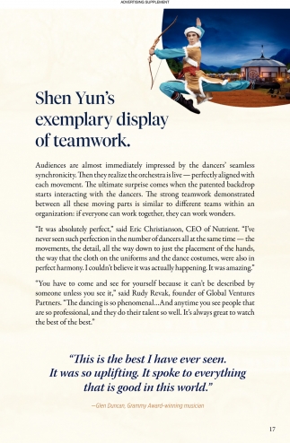 Shen Yun's Exemplary Display of Teamwork