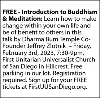 FREE - Introduction To Buddhism & Meditation