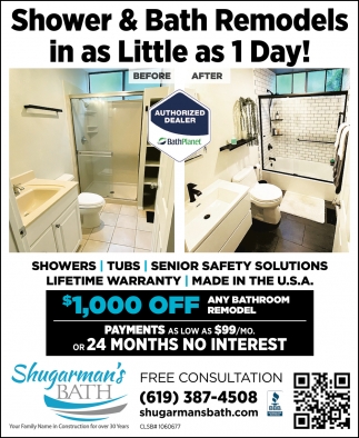 Shower & Bath Remodels In As Little As 1 Day!