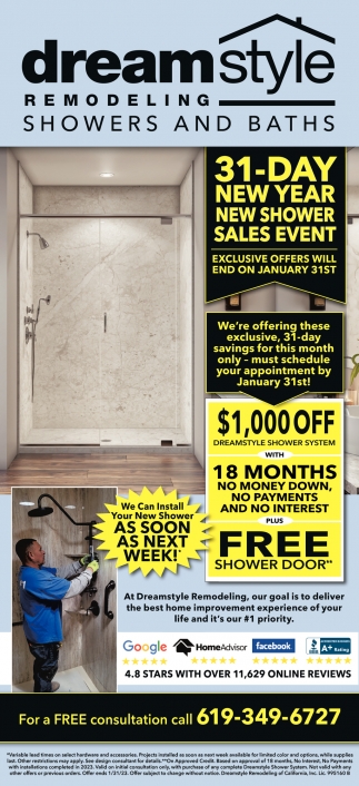 31 Day New Year, New Shower Sales Event