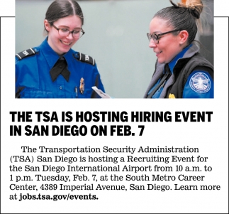 TSA Is Hosting Hiring Event