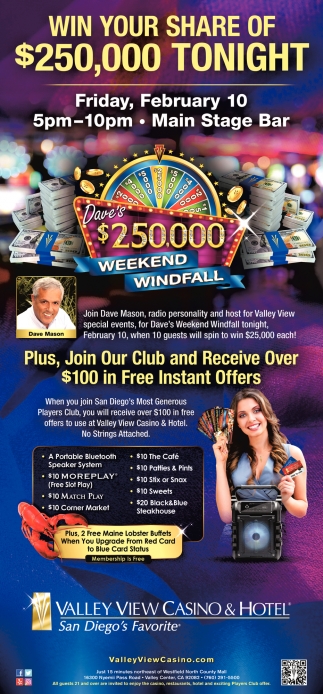WIN Your Share Of $250,000 Tonight
