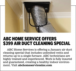 $399 Air Duct Cleaning Special