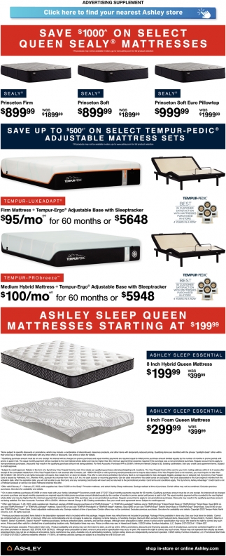 Save $1000^ On Select Queen Sealy Mattresses