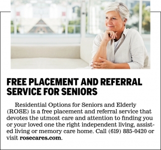 A Free Placement and Referall Service
