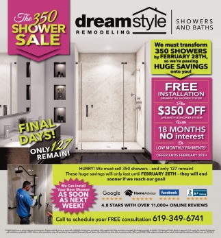 The 350 Shower Sale
