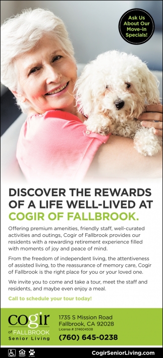 Discover The Rewards Of A Life Well-Lived At Cogir Of Fallbrook
