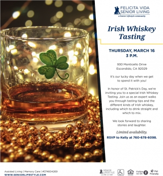 Irish Whiskey Tasting