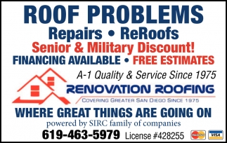 Roof Problems Repairs