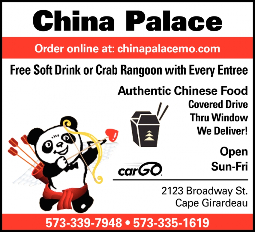 Free Soft Drink or Crab Rangoon with Every Entree