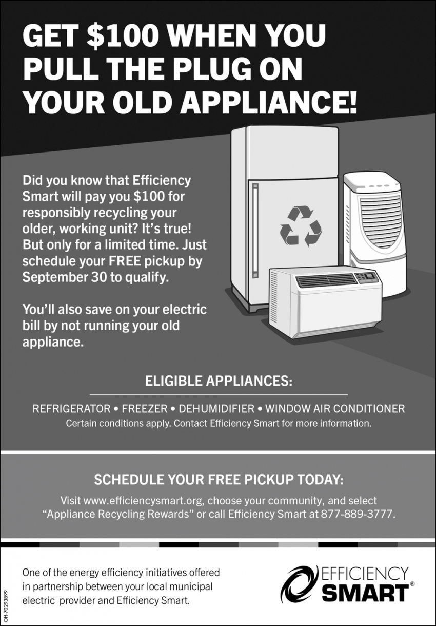 Get $100 When You Pull The Plug On Your Old Appliance