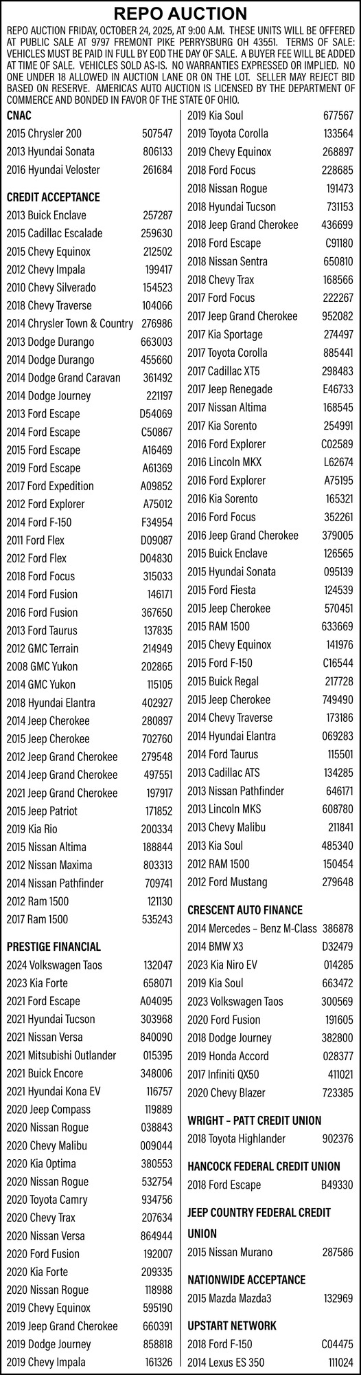 Repo Auction 