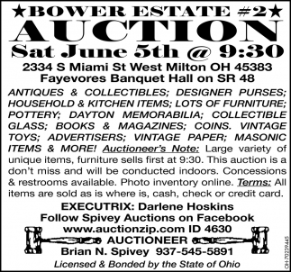 Bower Estate Auction