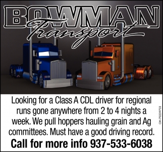 Looking for a Class A CDL Driver