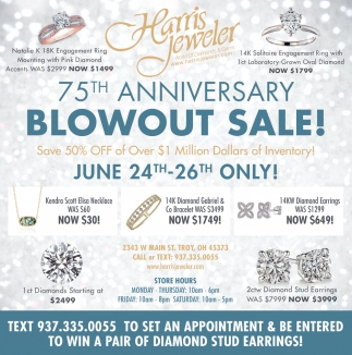 75th Anniversary Blowout Sale!