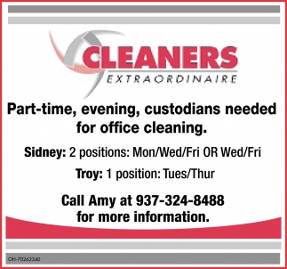 Custodians Needed For Office Cleaning