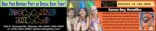 Book Your Birthday Party or Special Event Today!