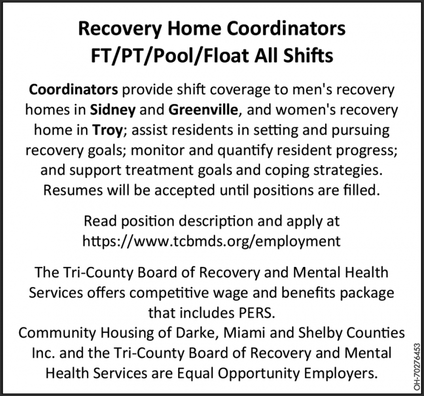 Recovery Home Coordinators