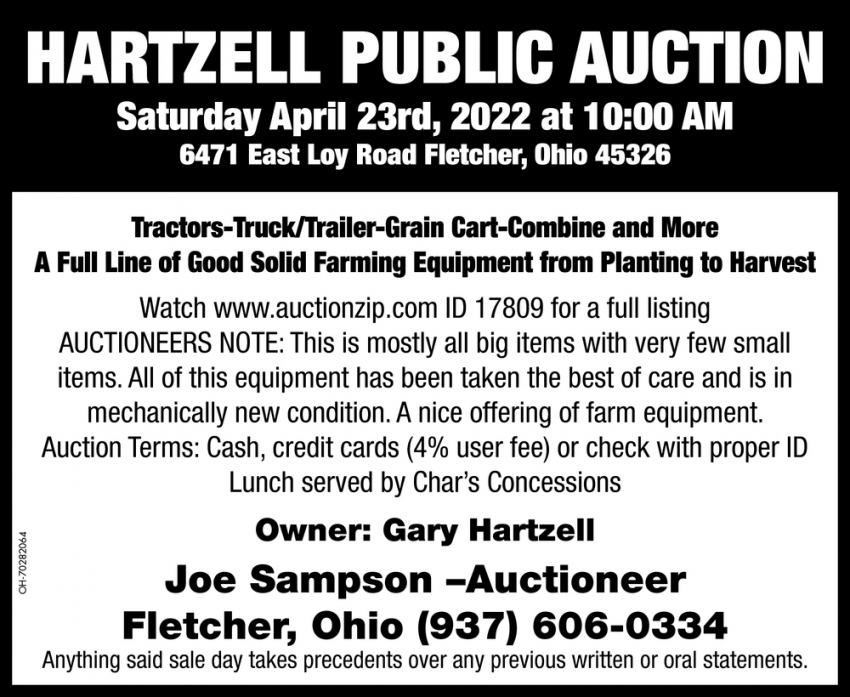 Hartzell Public Auction