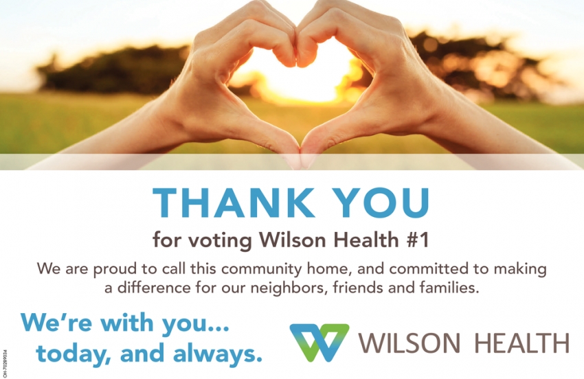 Thank You for Voting Wilson Health #1